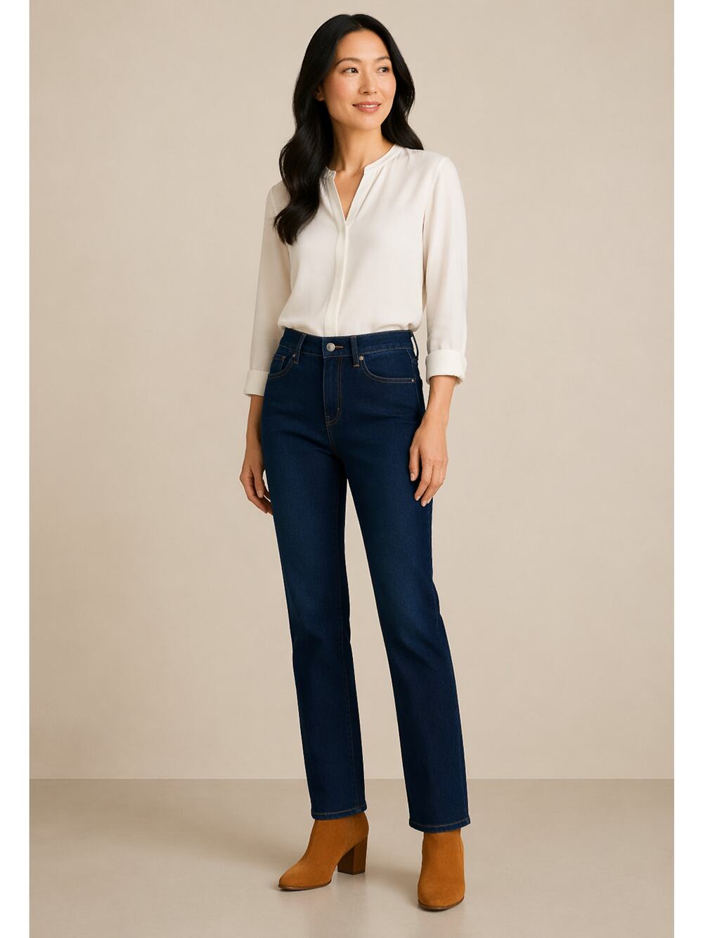 NWT NYDJ Marilyn Straight Jeans Womens Size 6 Burbank Wash Lift Tuck Blue